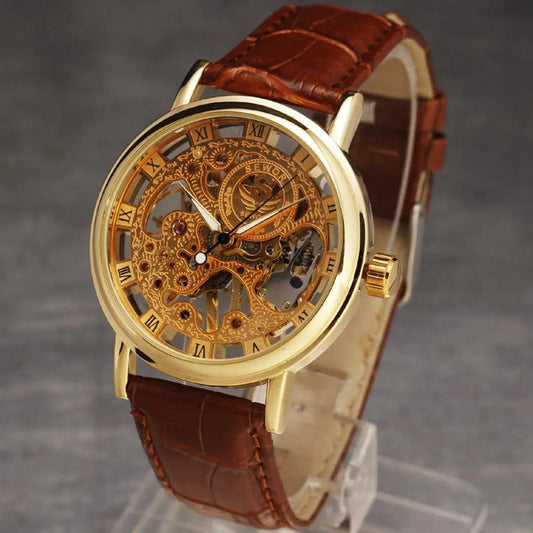 Leather Skeleton Watche for Men