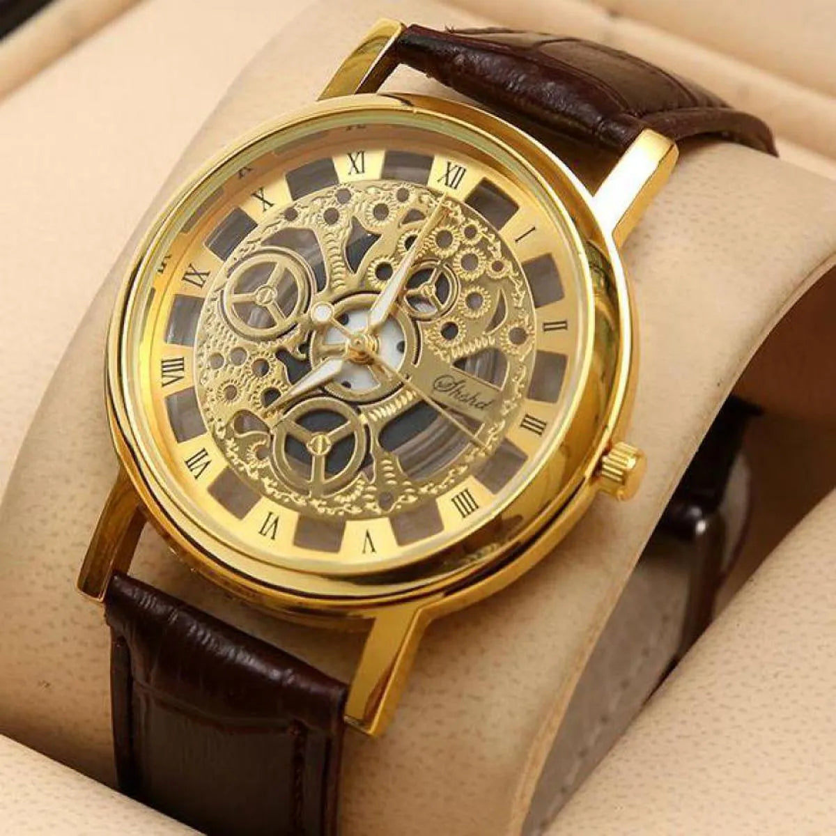 Leather Skeleton Watche for Men